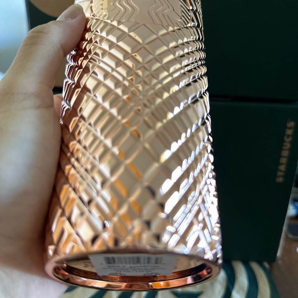 Starbucks Tumbler Chrome Rose Gold Jeweled - Holiday 2023 - Venti 24oz - Picture 4 of 5